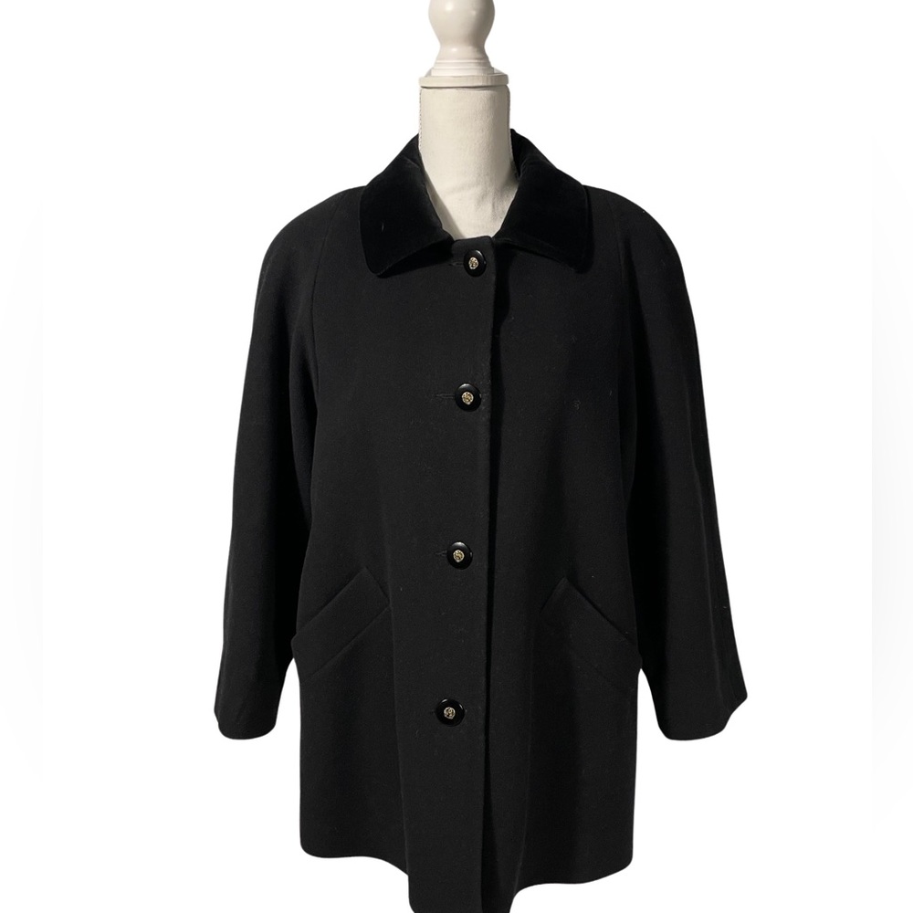 Forrani 100% Wool Pea coat - black